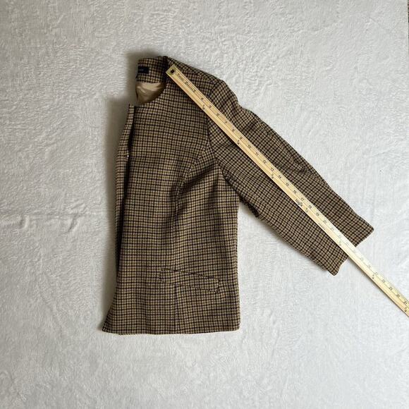 Anne‎ Klein Women’s Wool Blazer Size 1X 14W Collarless Houndstooth Brown Office - Picture 8 of 9